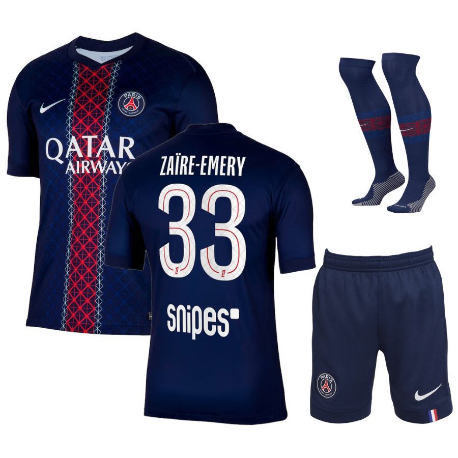 PSG Home 2025 2026 Zaire Emery Kids Kit Jersey