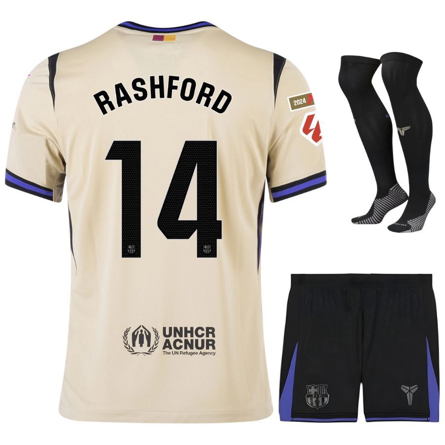 Barca Away Kids Kit Jersey 2025 2026 Rashford La Liga