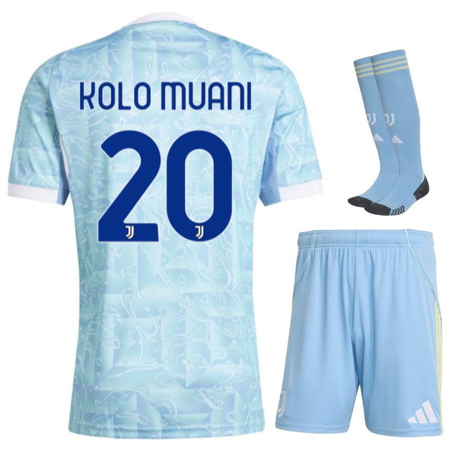 Juventus Away Kids Kit Jersey 2025 2026 Kolo Muani