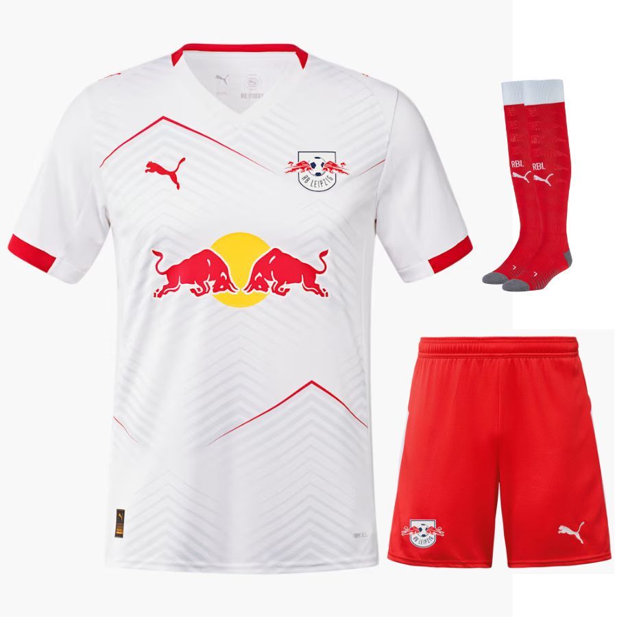 Red Bull Leipzig Home 2025 2026 Kids Kit Jersey