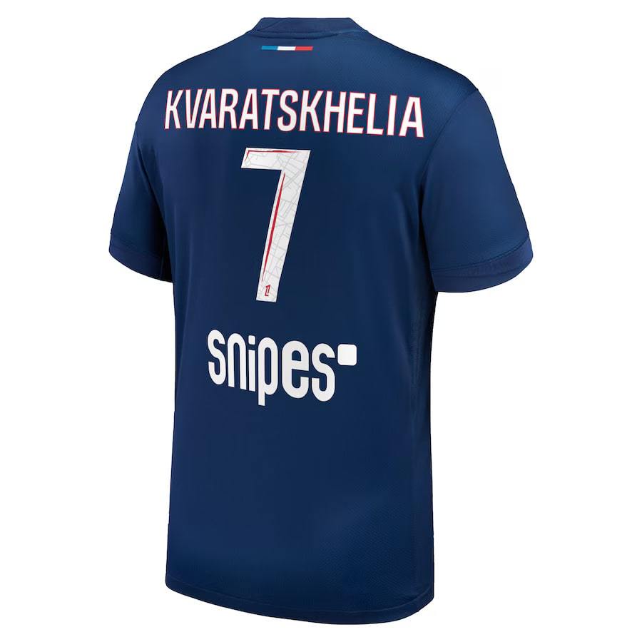 PSG Home 2024 2025 Kvaratskhelia 1 Star Kids Kit Shirt