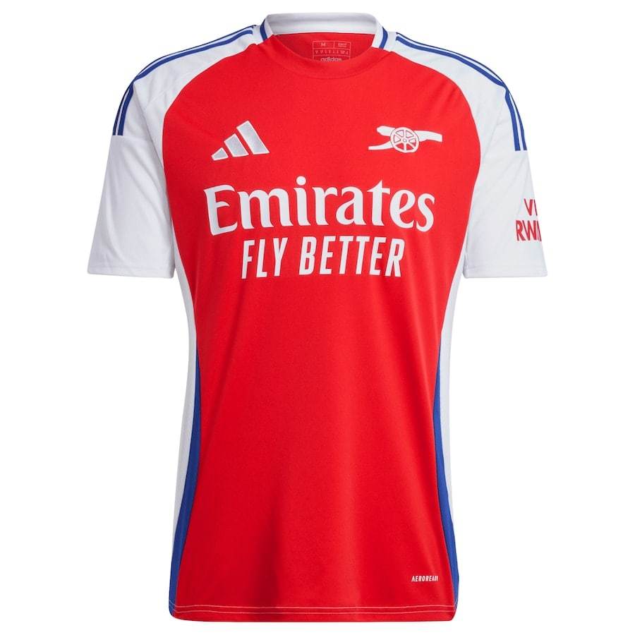 Arsenal 2024 2025 Home Kids Kit Jersey Saliba
