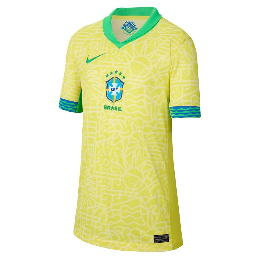 Brazil Home Kids Kit Jersey 2024 2025
