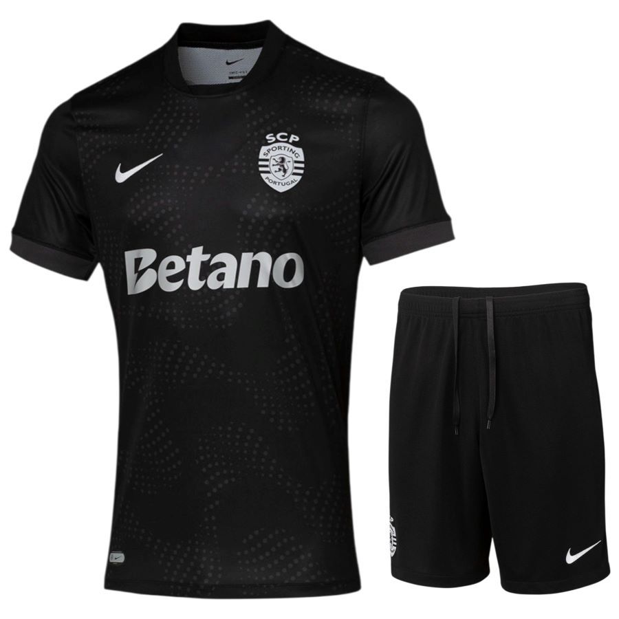 Sporting Away Kids Kit Jersey 2025 2026 Black