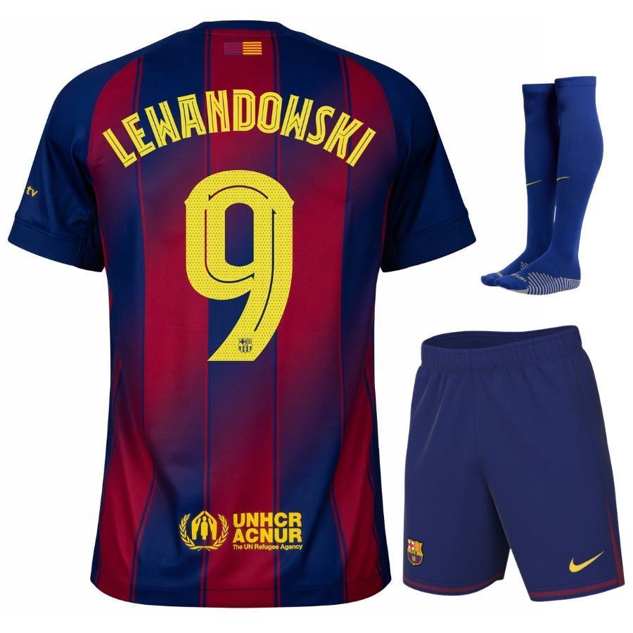 Barca Home 2025 2026 Kids Kit Jersey Lewandowski