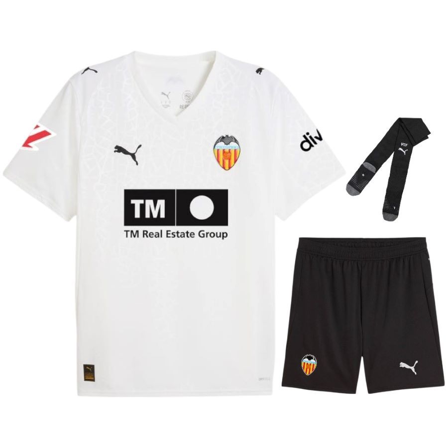 FC Valencia Home 2025 2026 Kids Kit Jersey Black