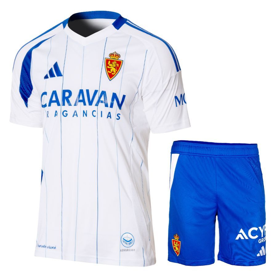 Real Zaragoza Home Kids Kit Jersey 2024 2025