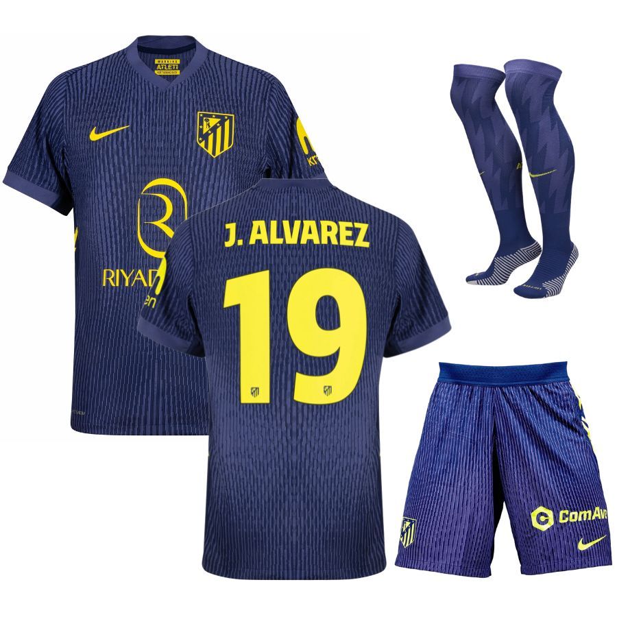 Atletico Madrid Away Kids Kit Jersey 2025 2026 Alvarez