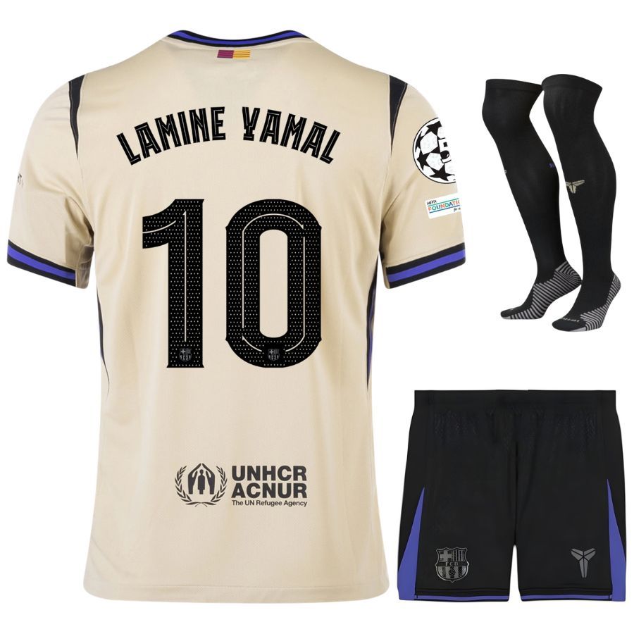 Barca Away Kids Kit Jersey 2025 2026 Lamine Yamal UCL