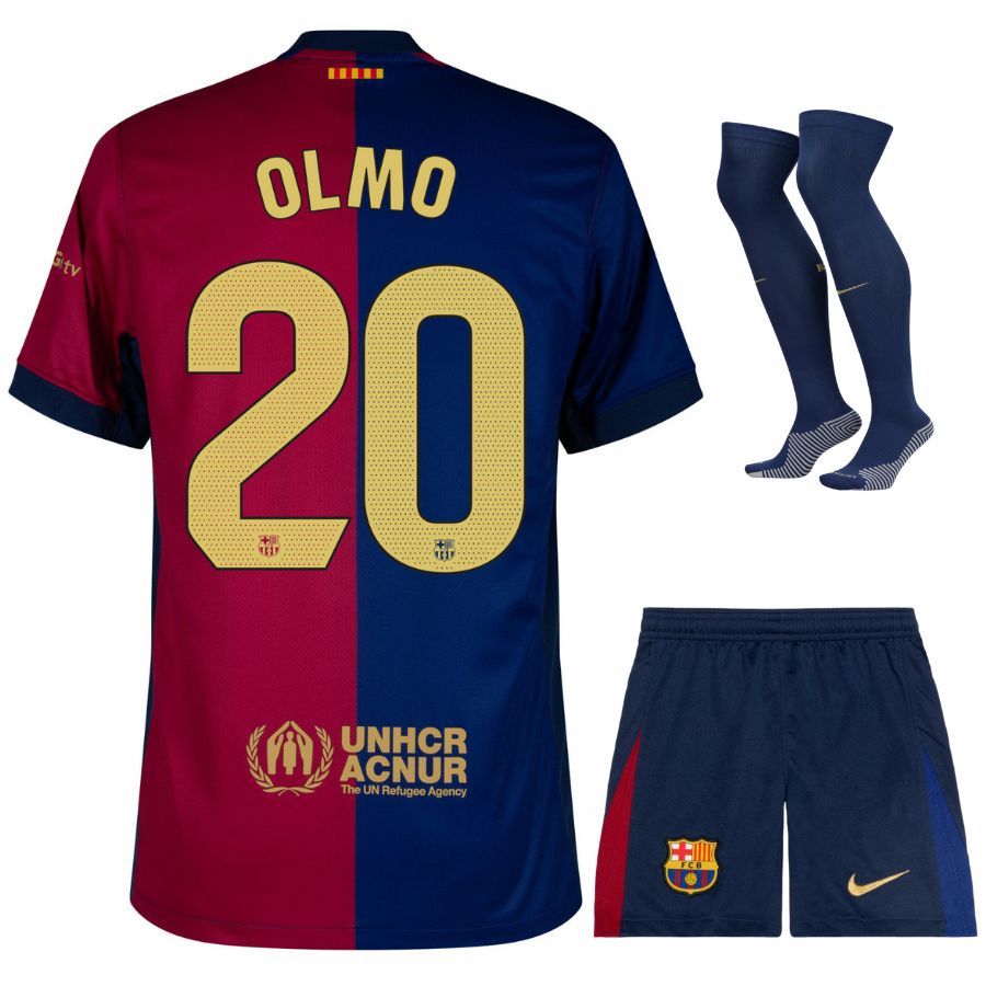 Barca Kids Kit Jersey 2024 2025 Home Olmo