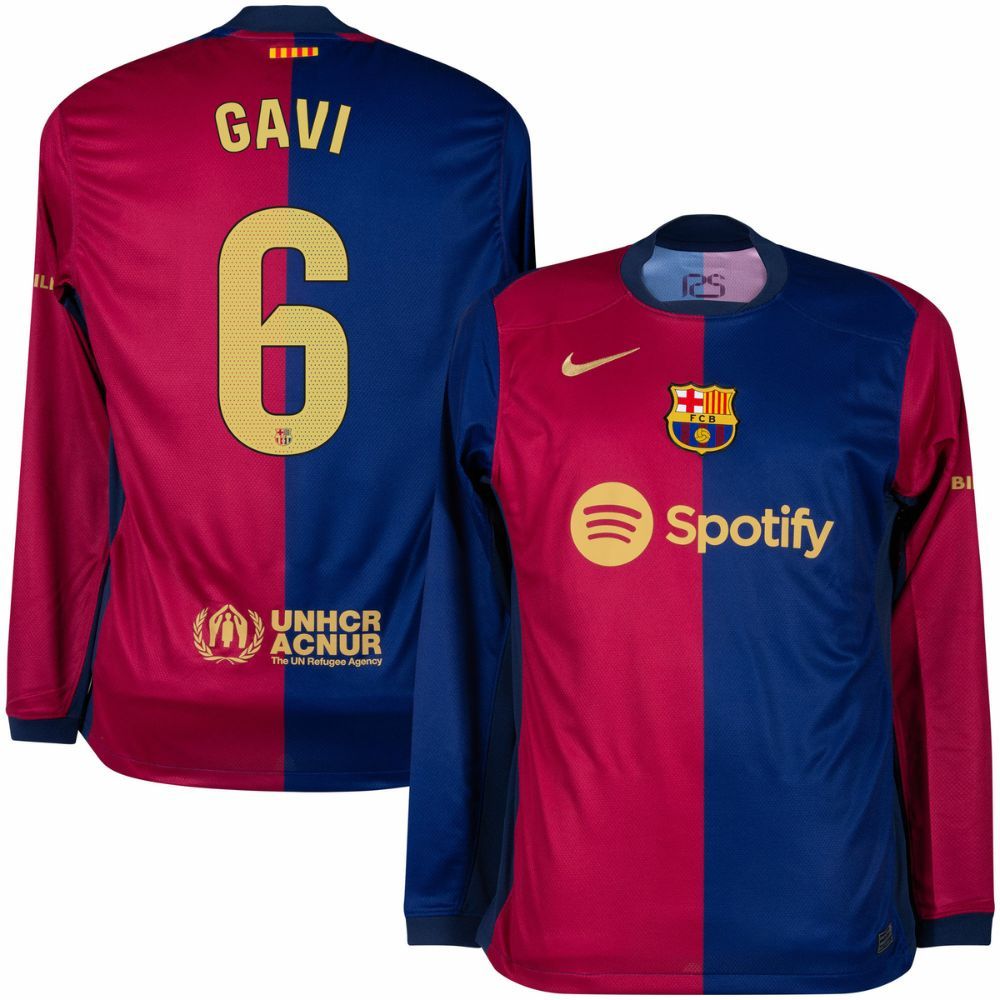 Barca Gavi 2024 2025 Home Long Sleeve Jersey
