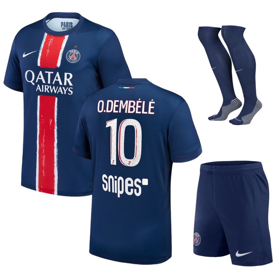 PSG Home 2024 2025 Dembélé 1 Star Kids Kit Jersey