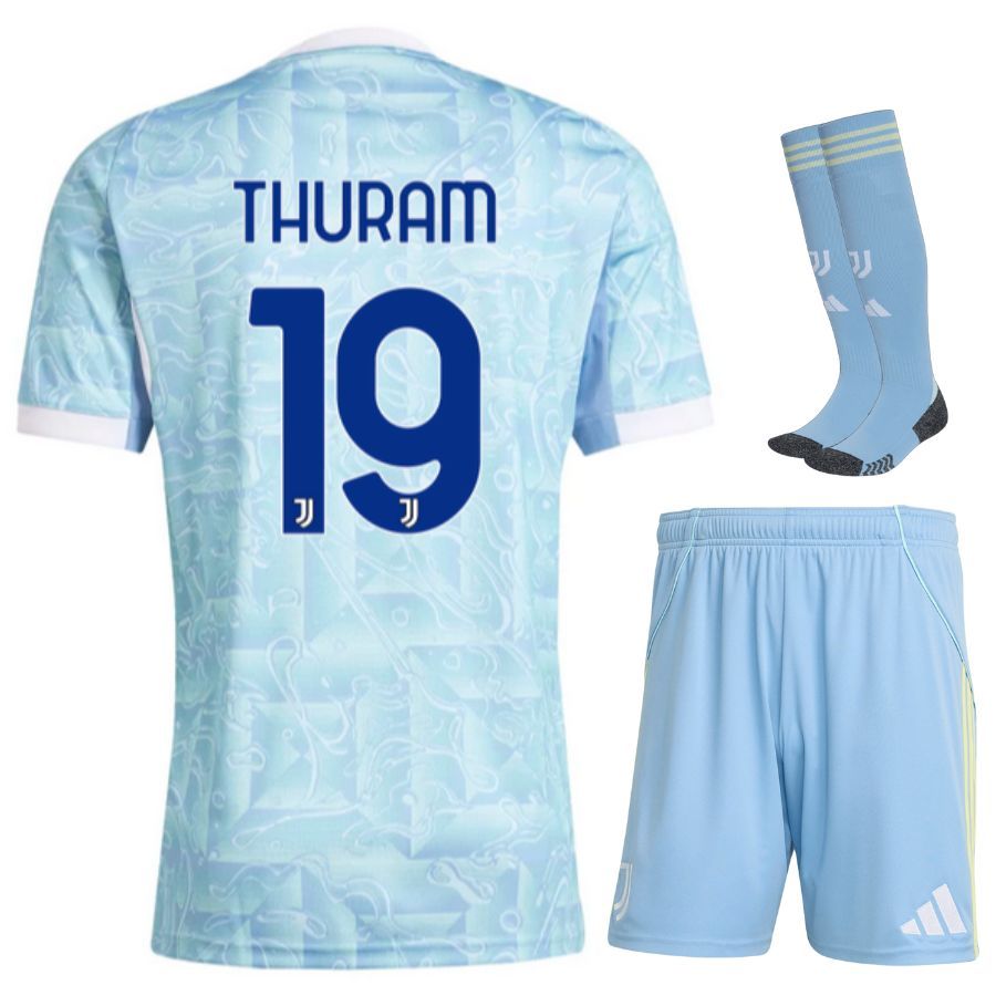 Juventus Away Kids Kit Jersey 2025 2026 Thuram