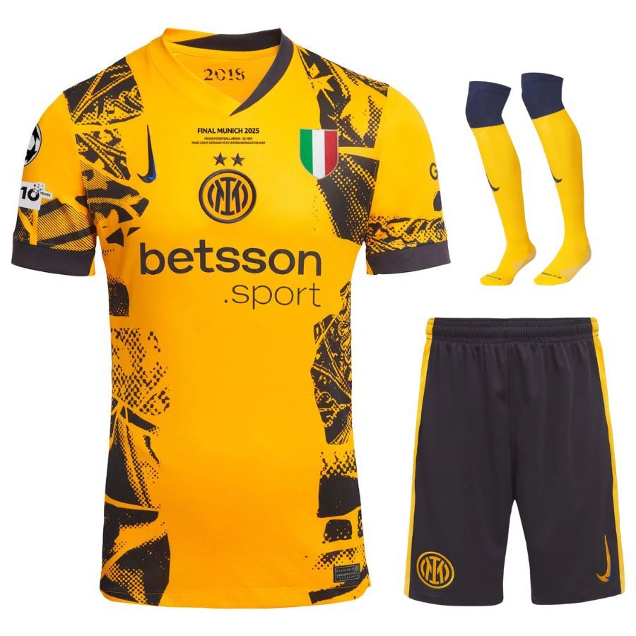 Inter Milan Third UCL Munich 2025 Final Kids' Kit Jersey