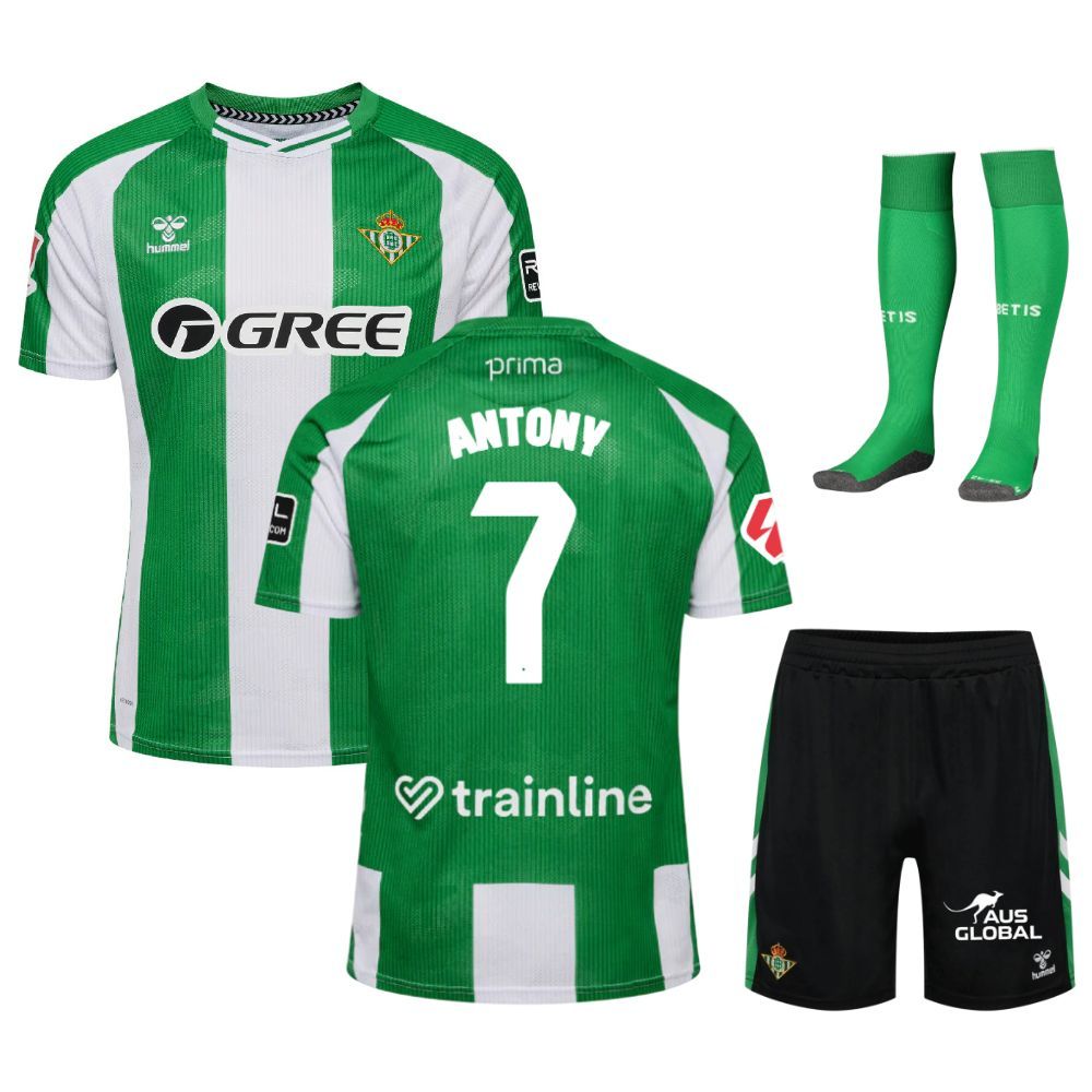Betis Sevilla Home 2025 2026 Antony Kids Kit Shirt