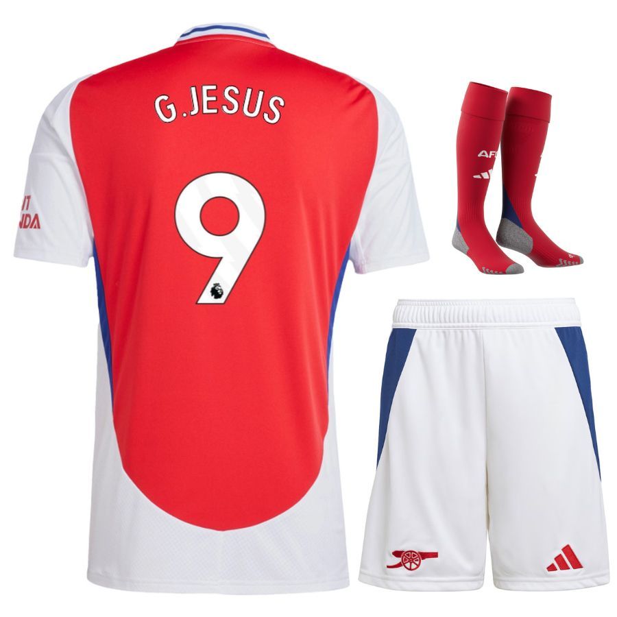 Arsenal 2024 2025 Home Kids Kit Jersey Jesus