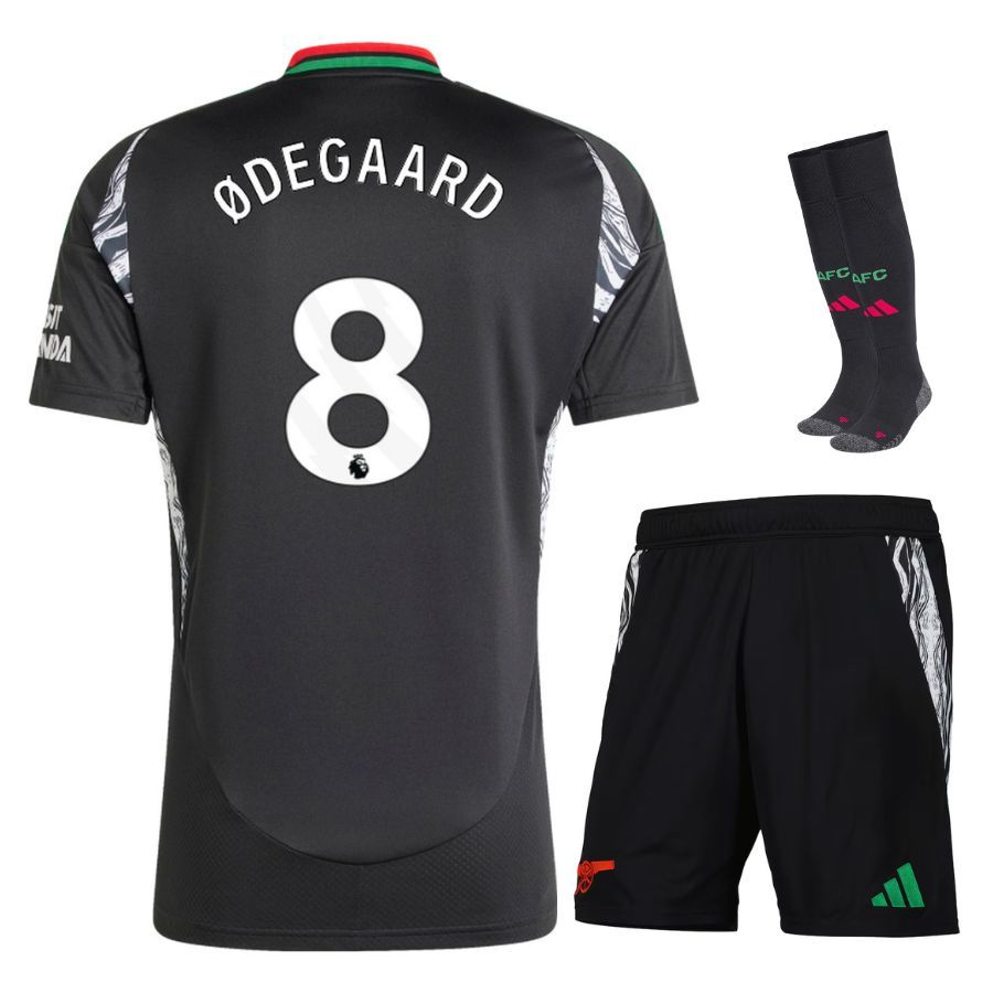 Arsenal 2024 2025 Away Kids Kit Jersey Ødegaard