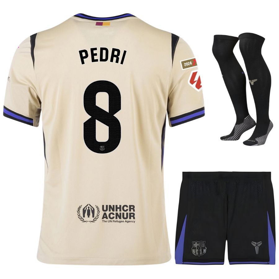 Barça Away Kids Kit Jersey 2025 2026 Pedri La Liga