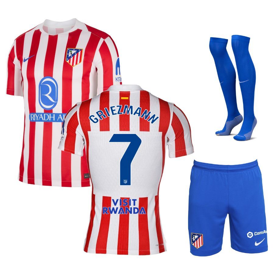 Atletico Madrid Home 2025 2026 Kids' Kit Jersey Griezmann