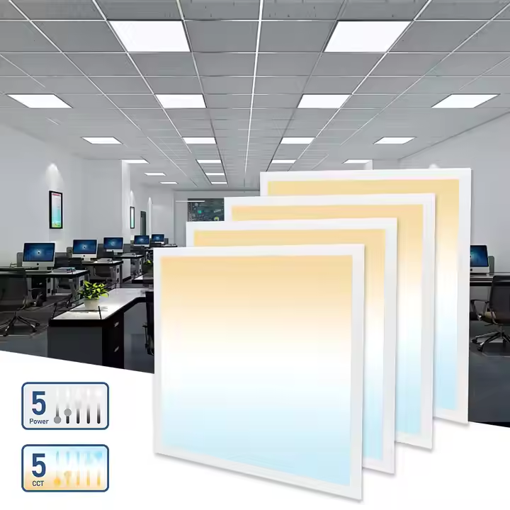 5CCT Dimmable LED Panel Light Super Slim 5 Wattage adjustable 40W130lm/w Commercial Panel Backlit Office Indoor Square