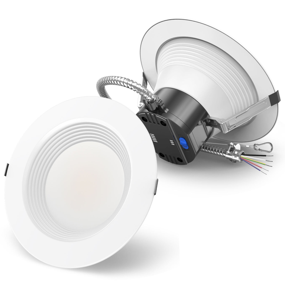 6 Inch LED Recessed Ceiling Light Dimmable 2700K-5000K 5CCT 3Watt 27W 120V High Brightness Canless Wafer Downlight