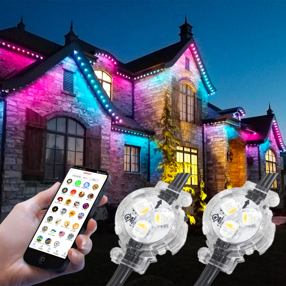 10pack Led Pixel Point Lighting DC12V Waterproof 5050 Smd Smart Led Rgb Permanent Led Christmas Pixel Lights Outdoor Decoration
