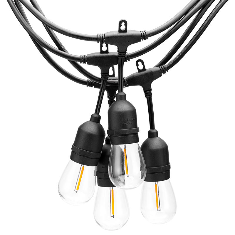 Christmas Lights 48ft 15 E26 Bulbs Outdoor Bistro Decorative LED String Lights Holiday Wedding Party Waterproof