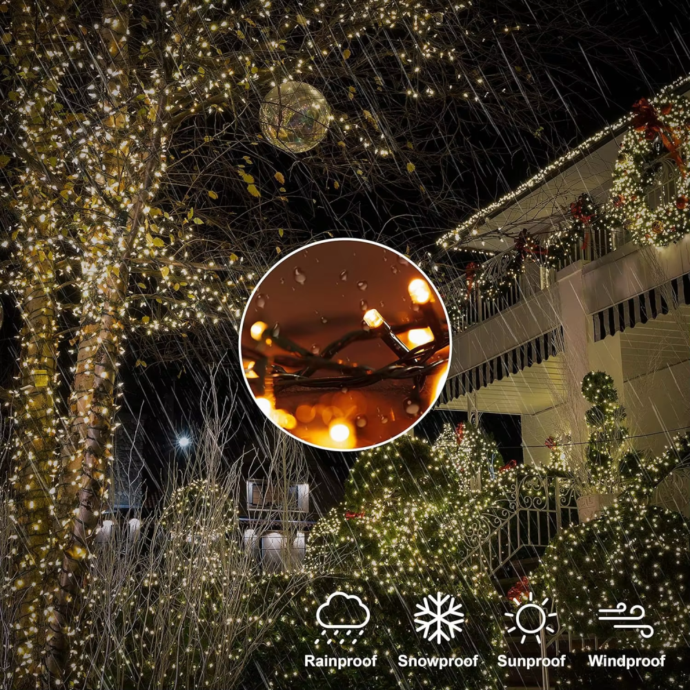 5PACK 10M Christmas Lights Decorative LED String 24V Outdoor Waterproof Garland Fairy Light for Marry Holiday Garden Street Lawn