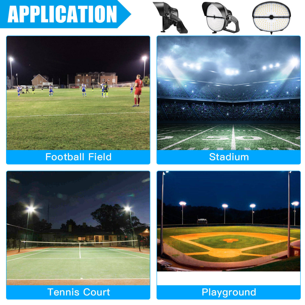 850W Tennis Court Lights 200~480V IP65 LED Stadium Fixture Outdoor Commercial Sport Led Flood Lighting