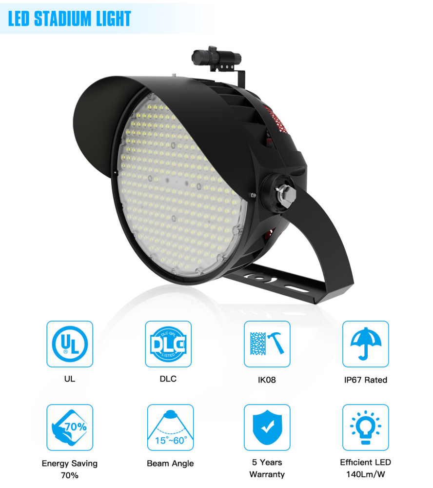 Stadium Lights Us Stock IP65 Stadium 600w Led High Mast Light Dusk to Dawn Stadium Flood Light Outdoor Commercial