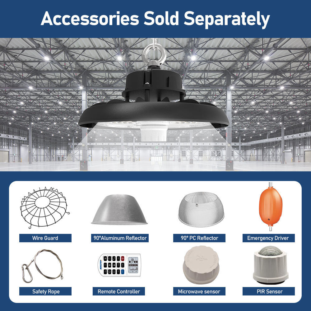 USA Stock Factory Customization 150W LED UFO High Bay Light CCT and Power Adjustable UFO High Bay Lights for Gymnasiums