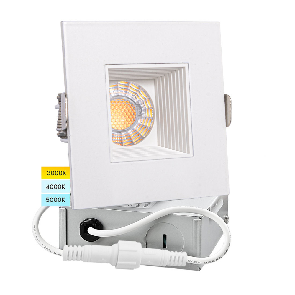 10pack Anti-Glare Downlight 4inch 15W Dimmable Ceiling COB LED Square Baffle Downlight 3CCT Selecatable Downlight CRI 90+