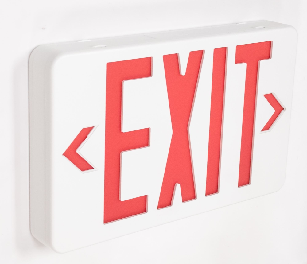 6pack Wall Mounted Red LED Recharged Exit Sign Emergency Exit Lights With Backup Battery