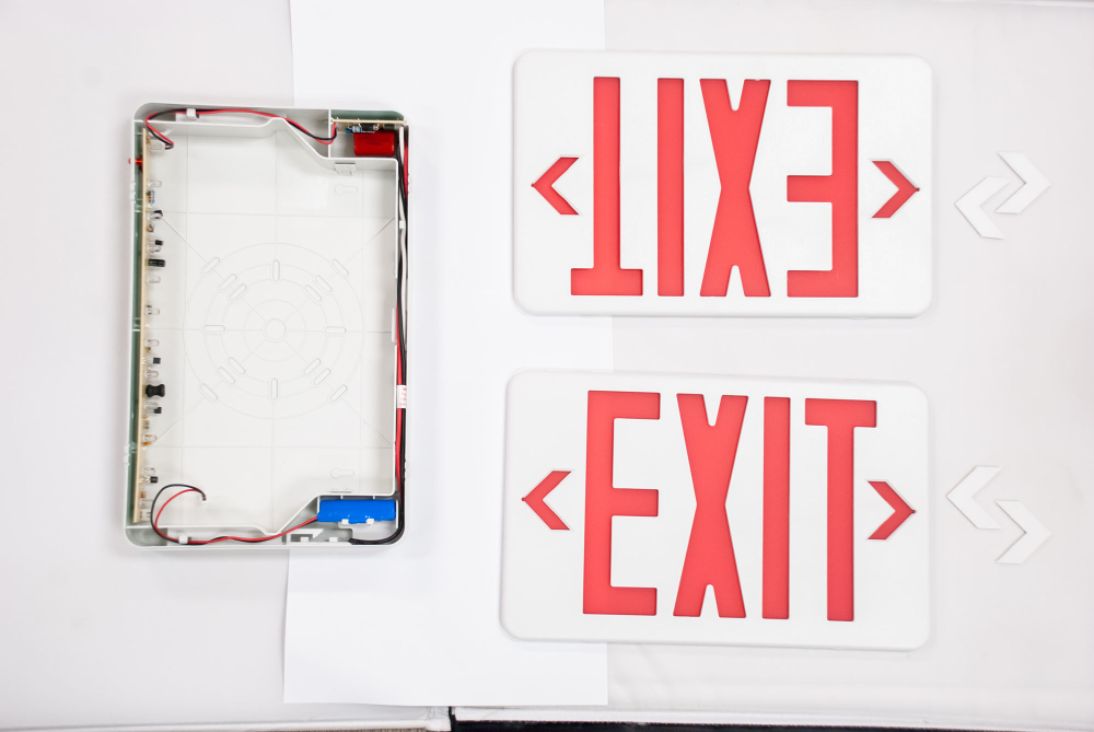 6pack Wall Mounted Red LED Recharged Exit Sign Emergency Exit Lights With Backup Battery
