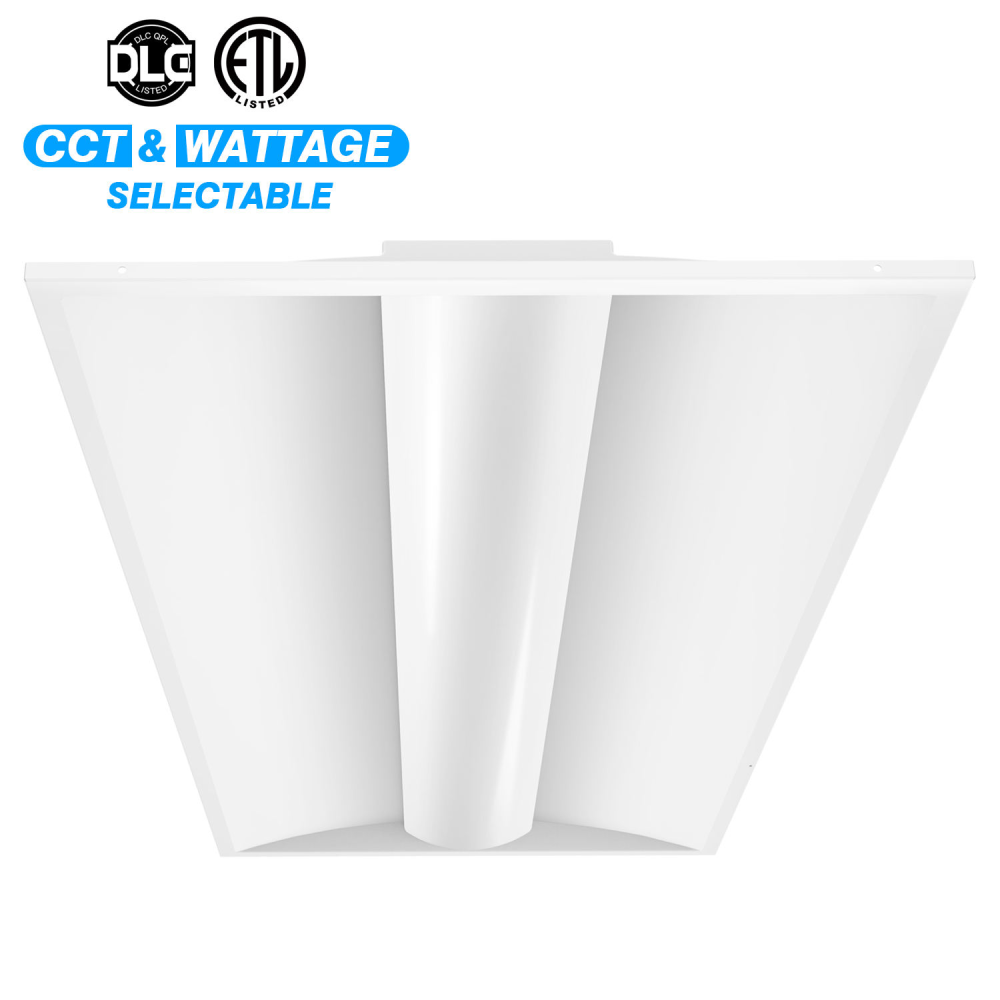 4pack 2x4 Troffer Lighting Dimmable Panel Light for Office & School 36w/50w Retrofit Kit LED Indirect Troffer Lights Recessed Mounted