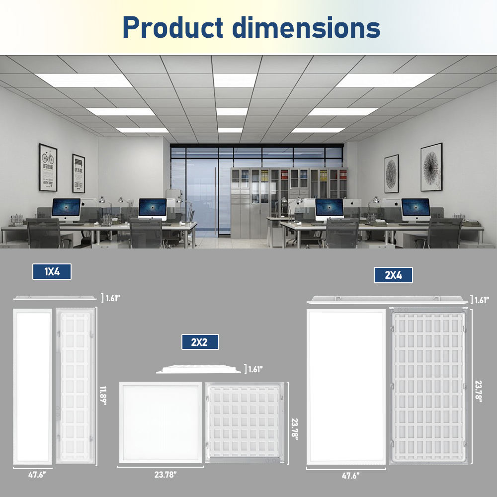 4PACK ETL DLC 5.1 Premium Work Shop Light 2x4' 72W 5CCT LED Panel Light
