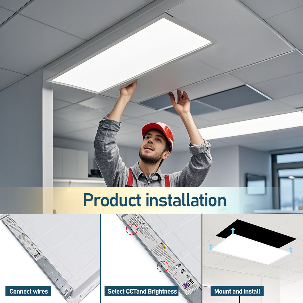4PACK ETL DLC 5.1 Premium Work Shop Light 2x4' 72W 5CCT LED Panel Light
