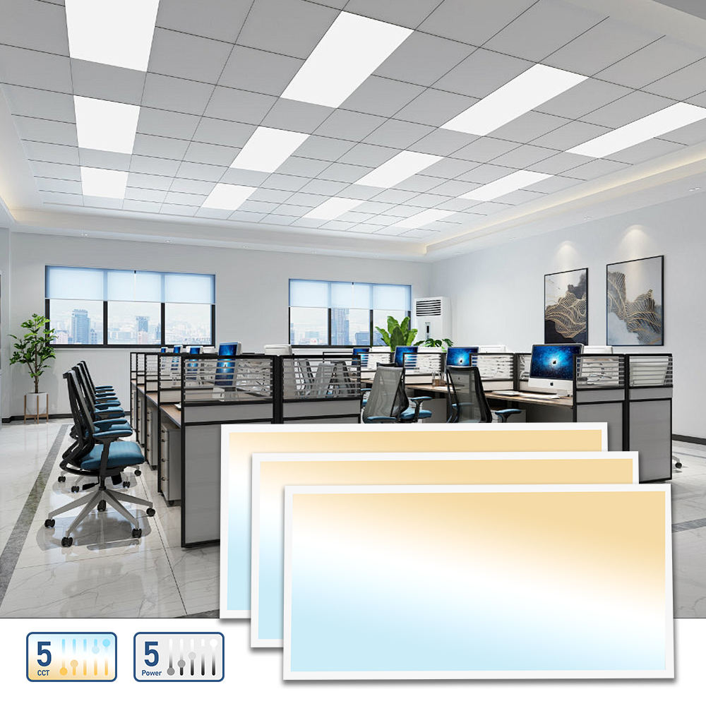 4PACK ETL DLC 5.1 Premium Work Shop Light 2x4' 72W 5CCT LED Panel Light