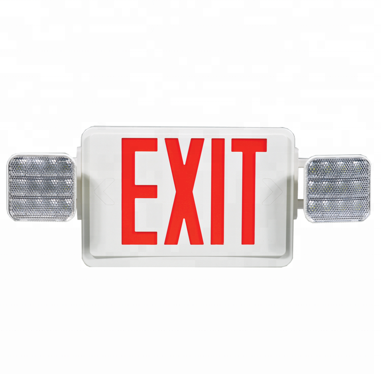 6pack UL Listed Double Sided Led Exit Sign Combo with Twin Lamp Heads SINCE 1967