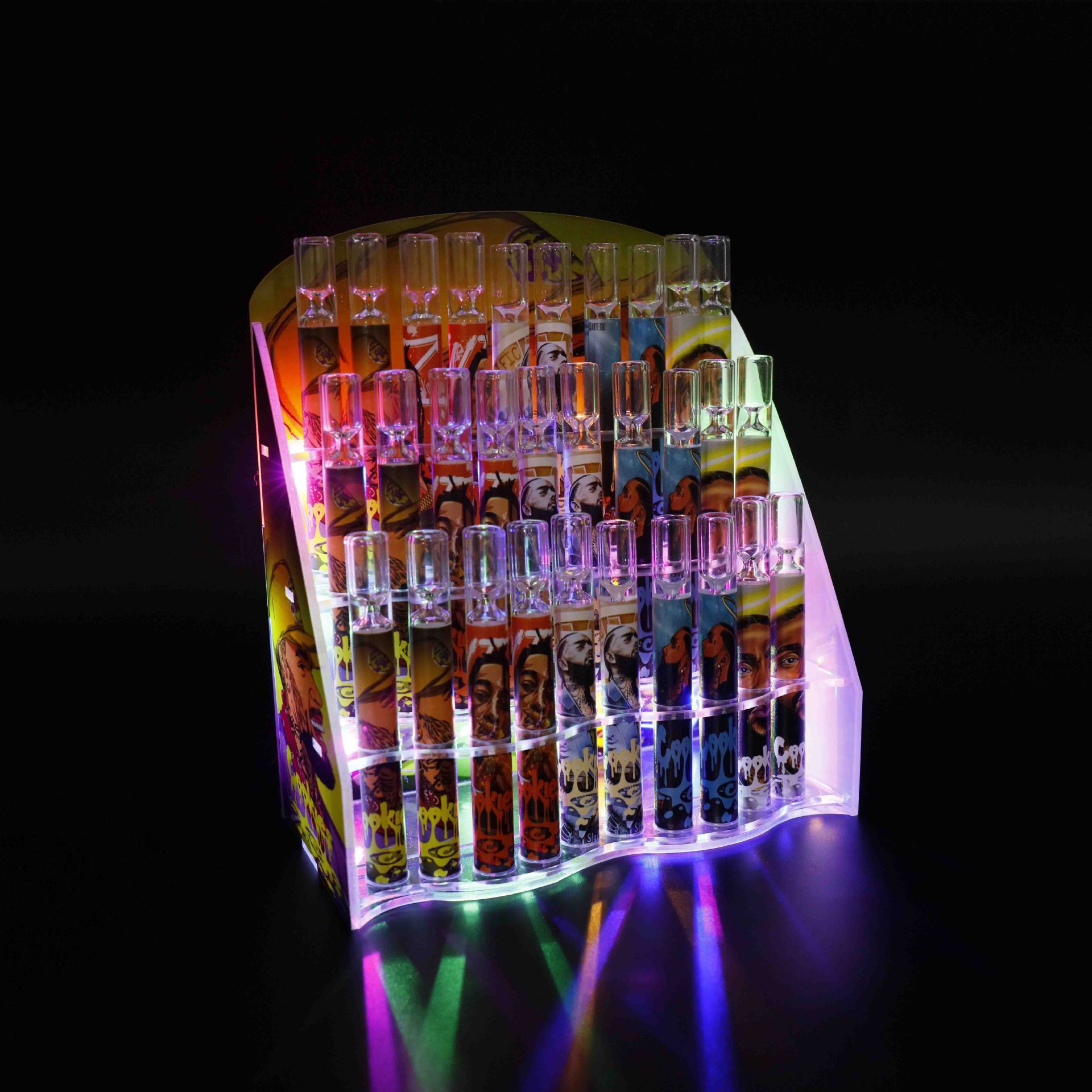 Wholesale Chillum glass OG pipe Led acrylic led display box