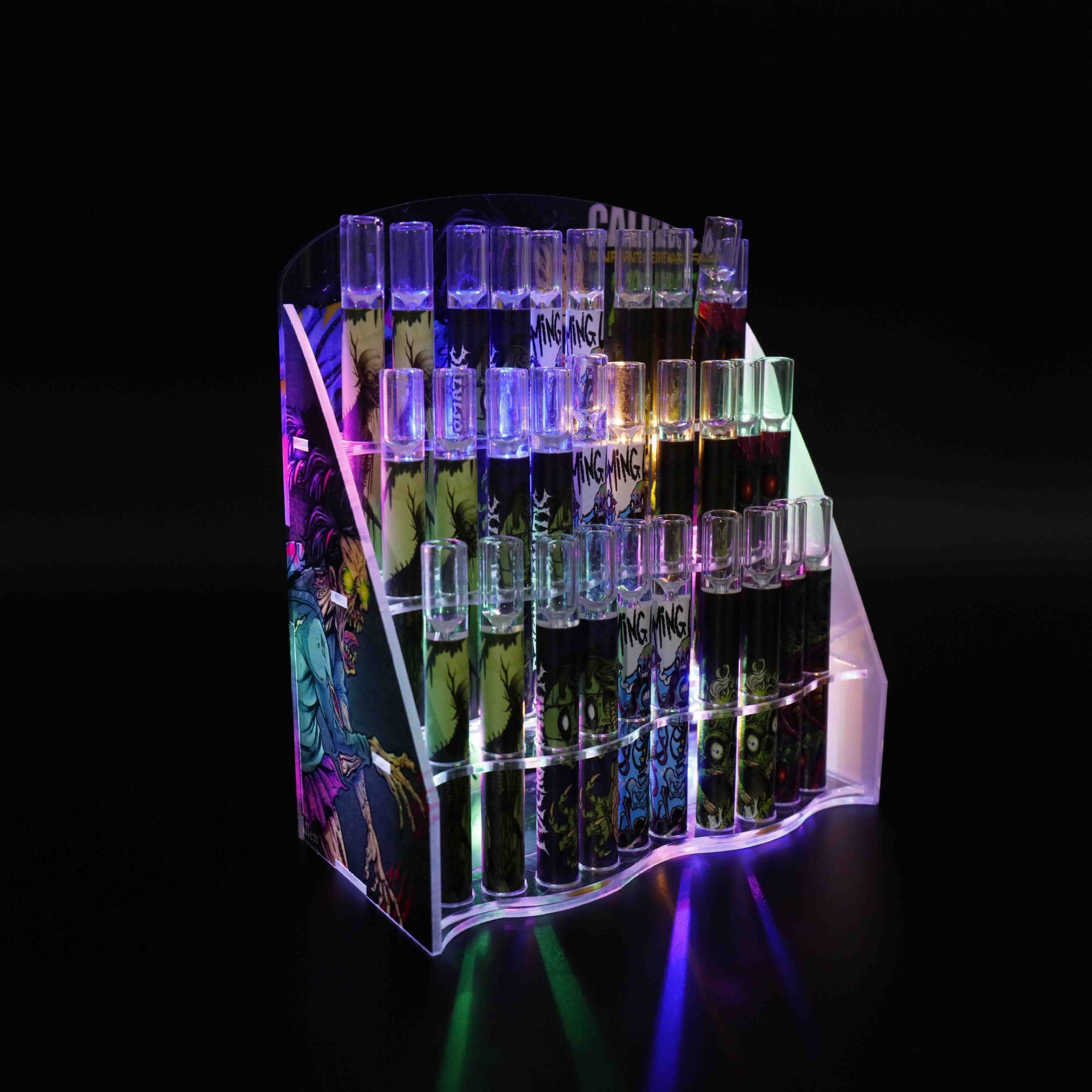 Wholesale Chillum glass OG pipe Led acrylic led display box