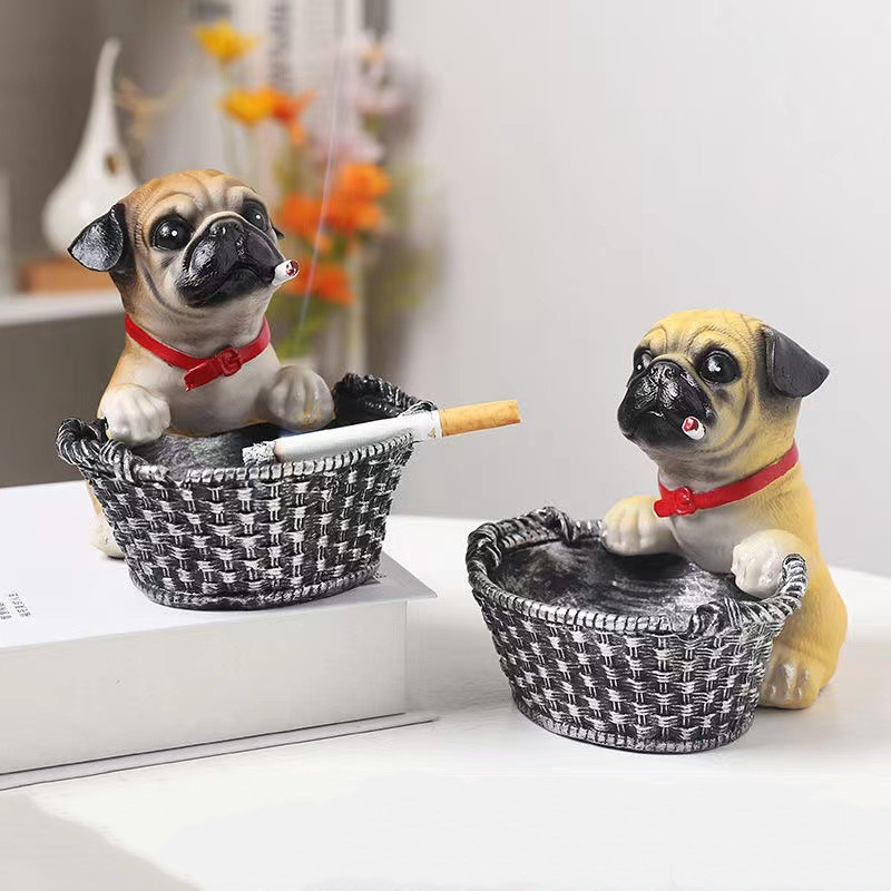 Creative and trendy ashtray with anti-flying ash design suitable for home living room Adorable dog-shaped animal ashtray home decoration 2025 new style