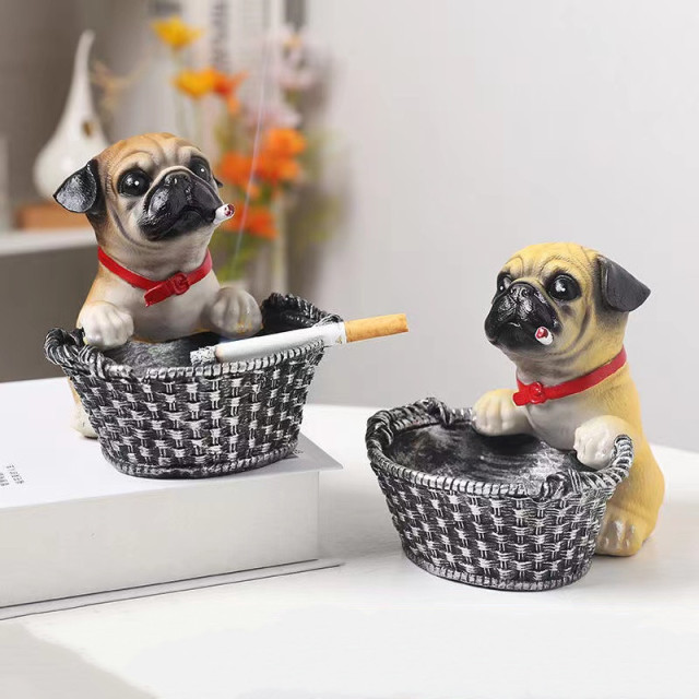 Creative and trendy ashtray with anti-flying ash design suitable for home living room Adorable dog-shaped animal ashtray home decoration 2025 new style