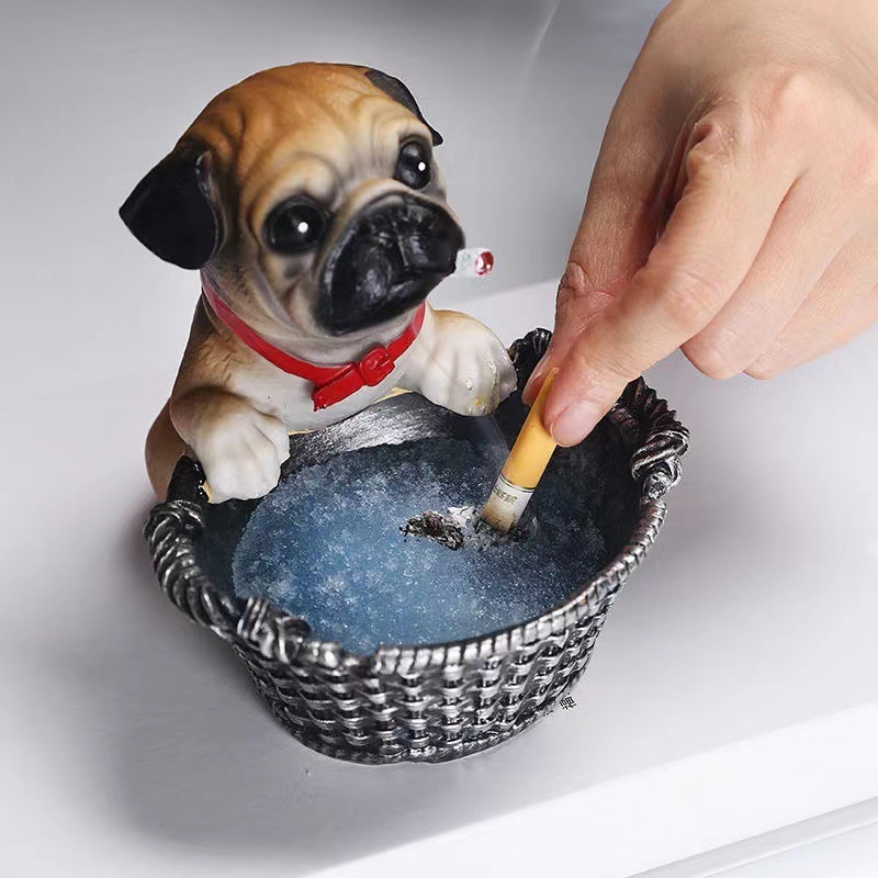 Creative and trendy ashtray with anti-flying ash design suitable for home living room Adorable dog-shaped animal ashtray home decoration 2025 new style