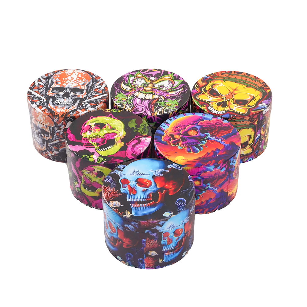 Wholesale High-definition Skull Print Zinc Alloy Grinder