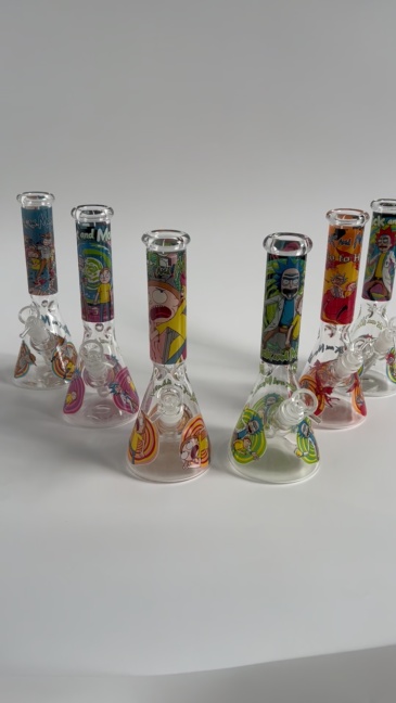 Wholesale Rick&Morty Beaker Bong Waterpipe Glass Bong