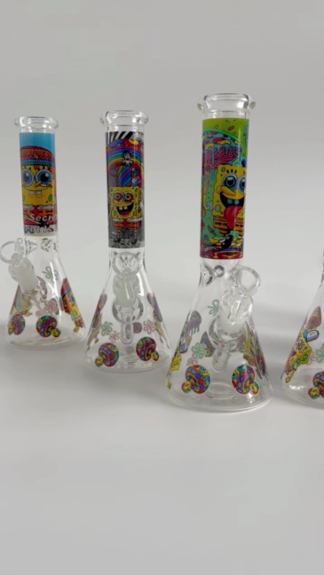 Wholesale Custom LOGO Glass Bong Waterpipe Beaker Bong