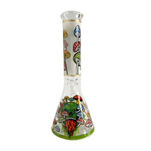 Wholesale Custom LOGO Skull Design Waterpipe Glass Bong Beaker Bong