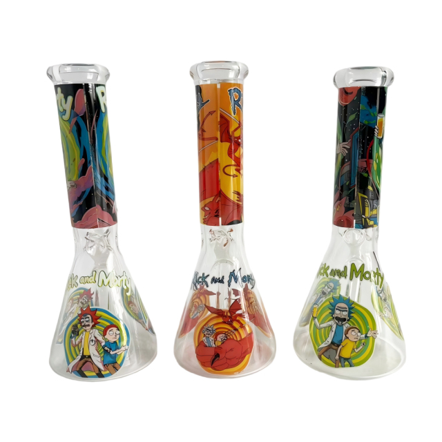 Wholesale Rick&Morty Beaker Bong Waterpipe Glass Bong