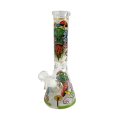 Wholesale Custom LOGO Skull Design Waterpipe Glass Bong Beaker Bong